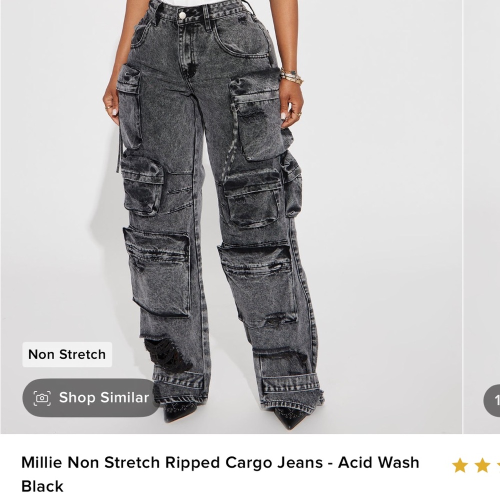 Fashion Nova non stretch ripped cargo jeans - Size 5